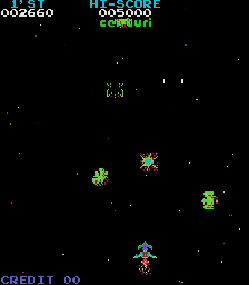 Moon Cresta (Galaxian hardware) screen shot game playing